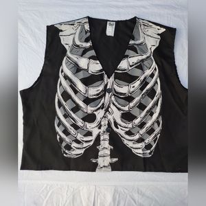 Spirit Skeleton Vest Halloween Costume Party Goth Day of the Dead Retro Hipster